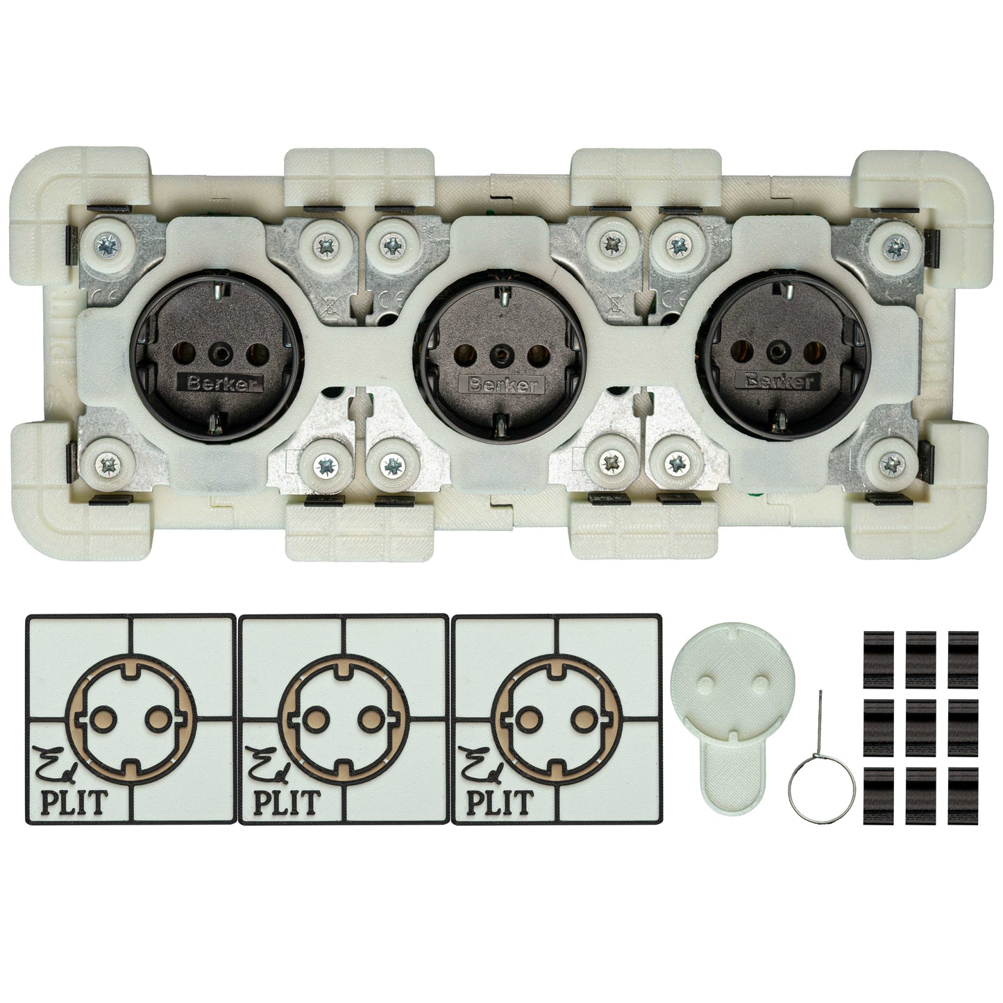 Concealed triple socket
