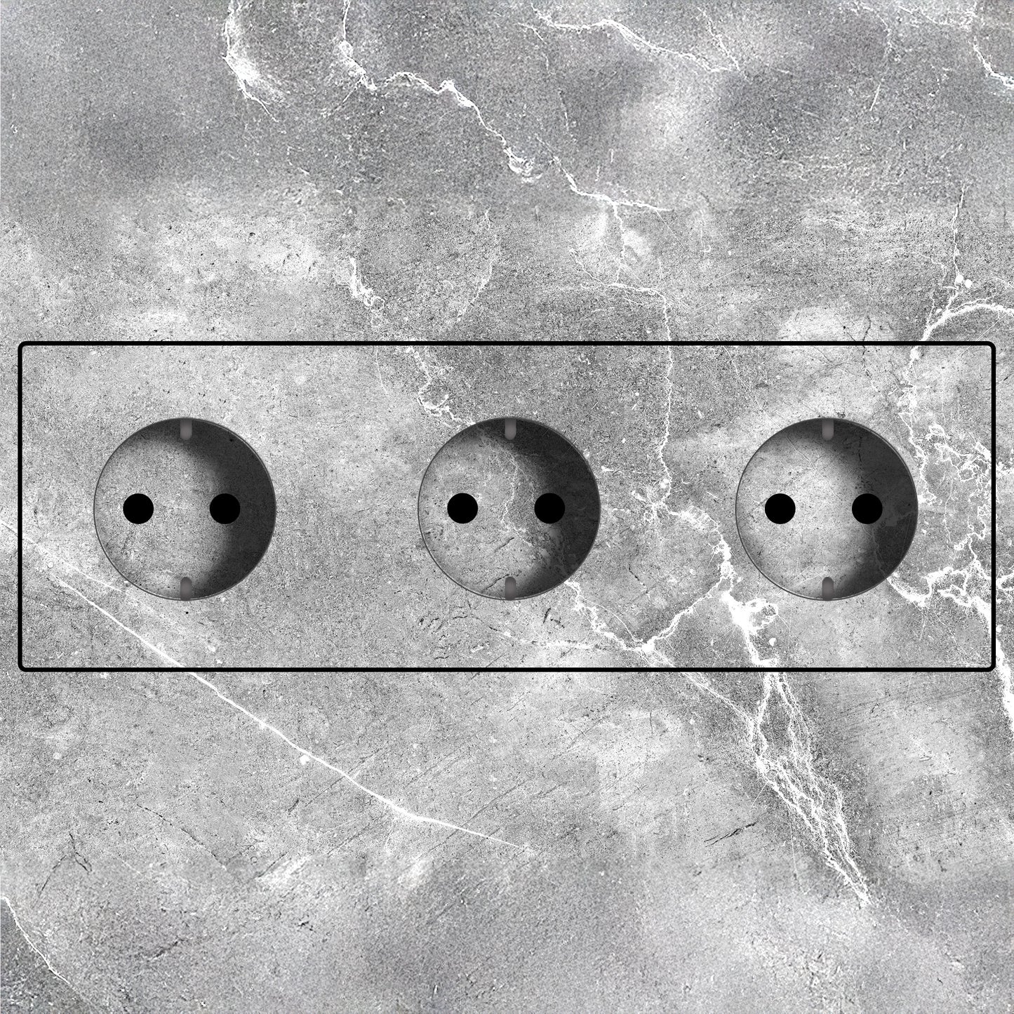 Concealed triple socket