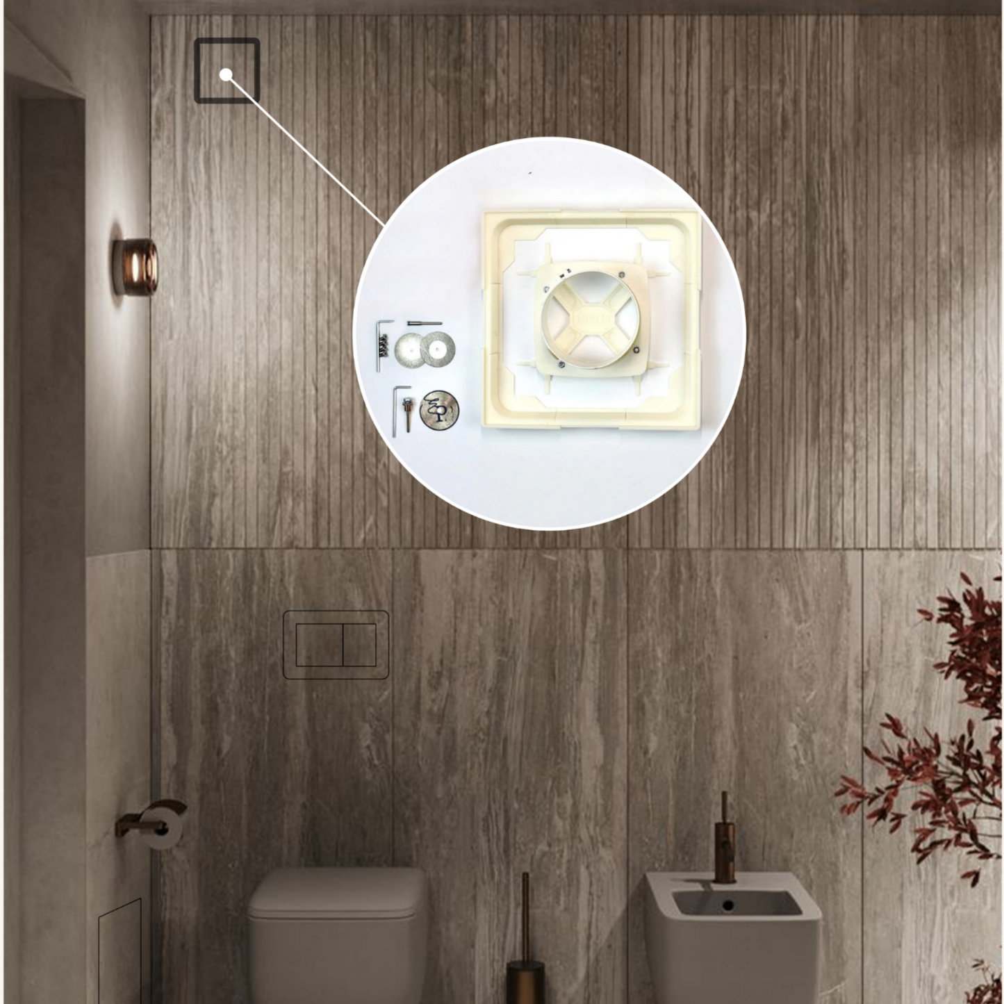 Concealed bathroom fan