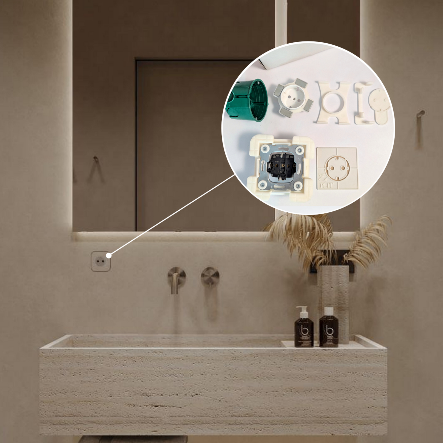 Concealed single socket