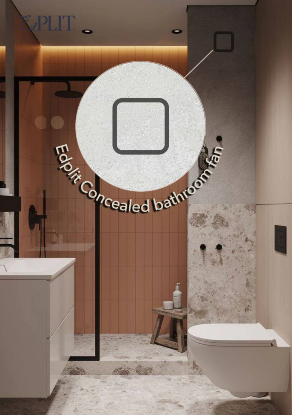 Concealed bathroom fan